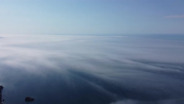 Abstract Aerial Nature Summer Ocean Sunset Sea and Sky Background