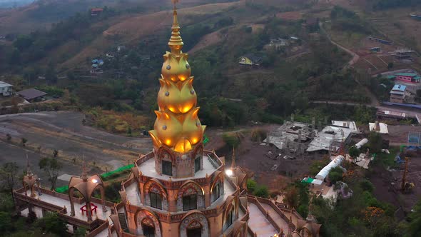 Aerial View of Wat Phrathat Pha Sorn Kaew White Buddha Temple in Phetchabun Thailand