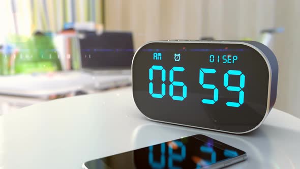 Alarm Clock Is Ringing on the Table in the Children Bedroom at 1St September 4k