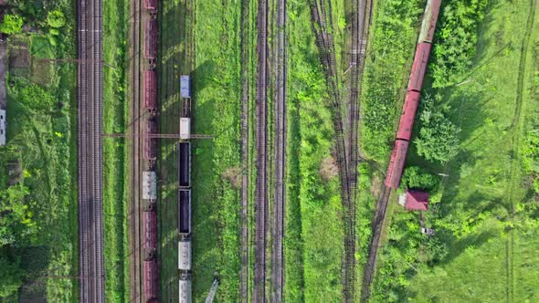 Empty Railroads and Export Container Trains on Railway