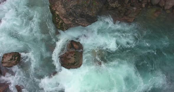 Mountain river. Aerial