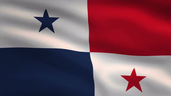 Panama Windy Flag Background 4K