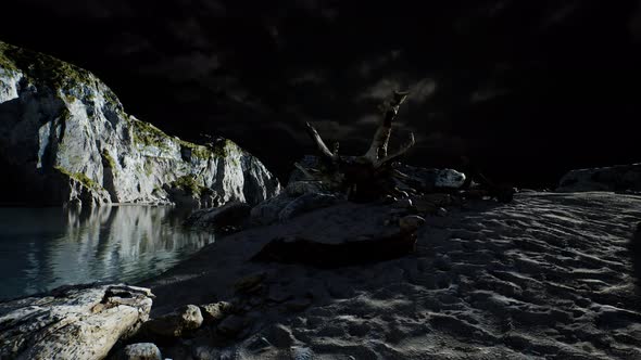 Fjord with Dark Storm Clouds alt