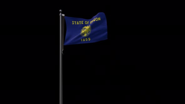 Oregon State Flag With Alpha 4K