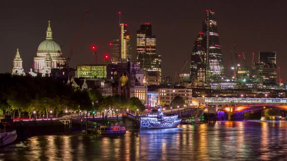 timelapse london city skyline thames night england urban