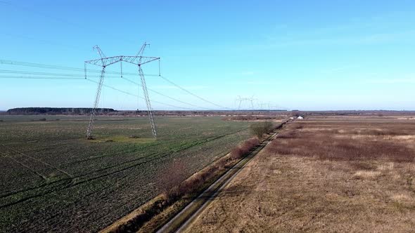 Power Lines Electricity Cables Aero