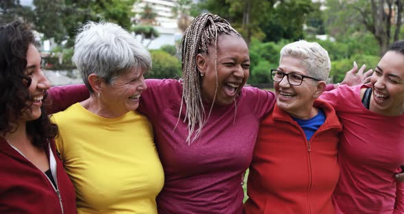 Happy multi generational women having fun together