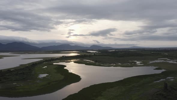 River in Amolar Region in Pantanal - drone image back