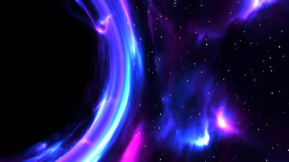 Beautiful black hole animation. Сollapsar. Outer space.