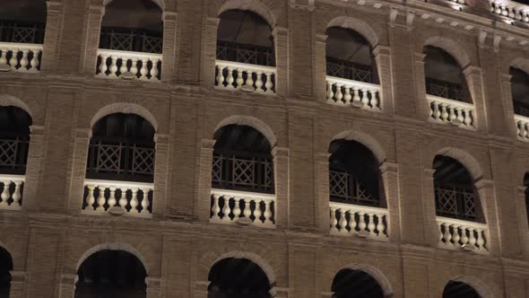 Night View of Plaza De Toros De Valencia, Spain