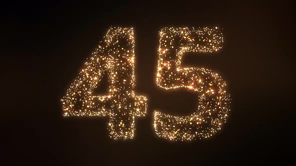 Countdown Gold Glittering Numbers 1 Minute 4K alt