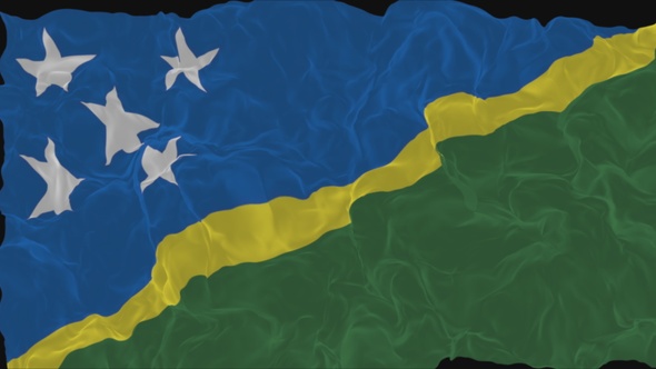 flag Solomon islands turns into smoke. State weakening concept a crisis, alpha channel