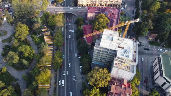 Highway And Building Construction In The City