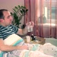 Sick Ill Man in the Bed Taking Medicines and Drugs - VideoHive Item for Sale