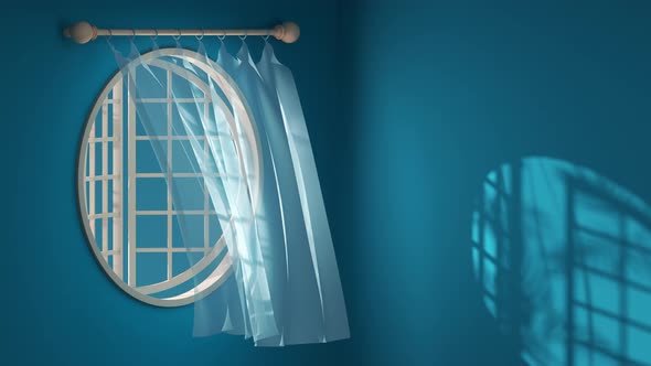 Loop animation of the blowing curtain