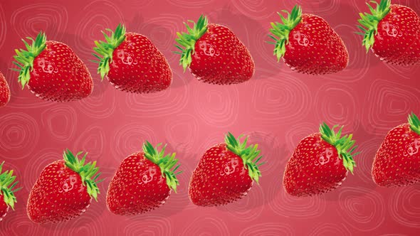 2D Strawberry Background 4K
