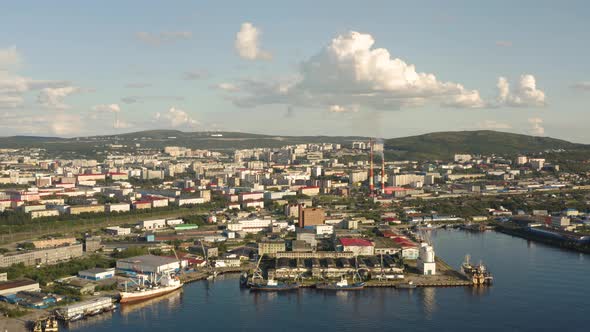 Aerial View of Murmansk in the Summer