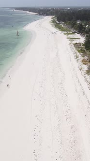 Vertical Video Boats in the Ocean Near the Coast of Zanzibar Tanzania