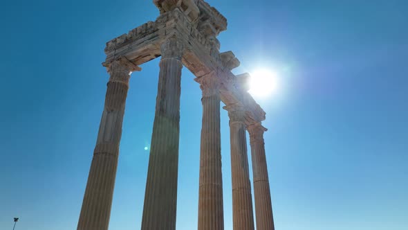 Temple of Apollo aerial view 4 K Turkey Side