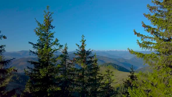 Flying Over the Carpathian Mountains