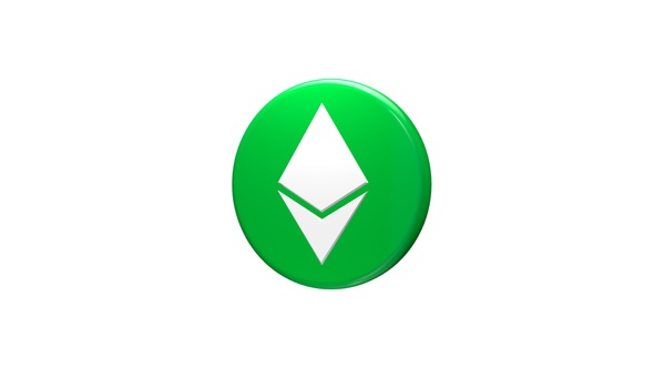 3D Ethereum Cryptocurrency Symbol Green V2 alt