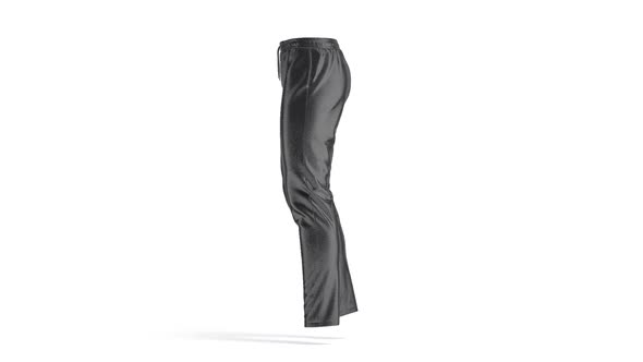 Blank black sport pants mock up, looped rotation