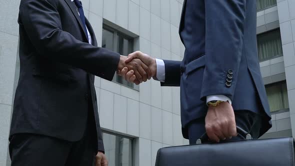 Future Business Partners Shaking Hands Slow-Mo, Company Cooperation, Teamwork