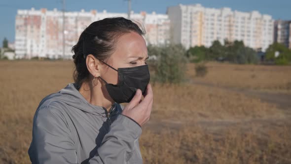 Cough in Medical Mask