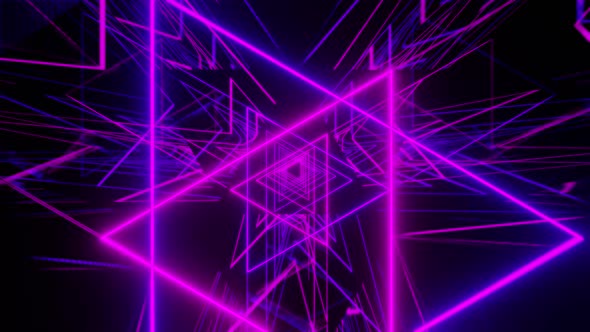Pink And Purple Rotated Triangles Tunnel Background Vj Loop HD