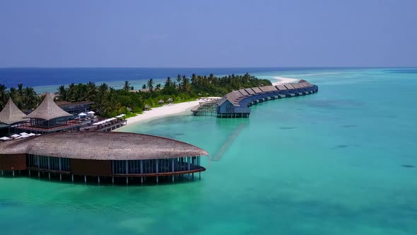 Aerial view landscape of sea view beach journey by blue lagoon with sand background