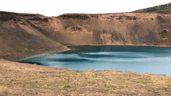 Krafla Lake Crater in Summer Season Iceland