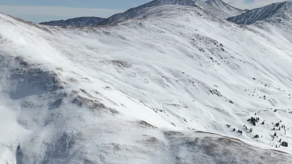 Aerial views of mountain peaks from Loveland Pass, Colorado