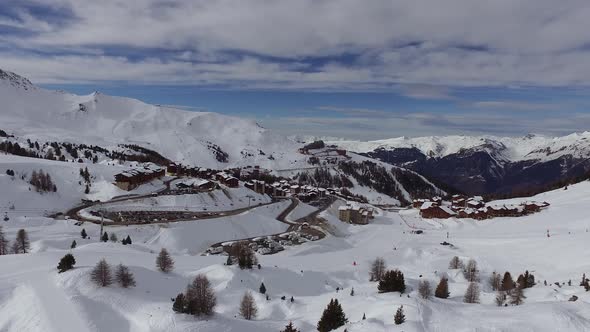 Aerial view of La Plagne ski resort