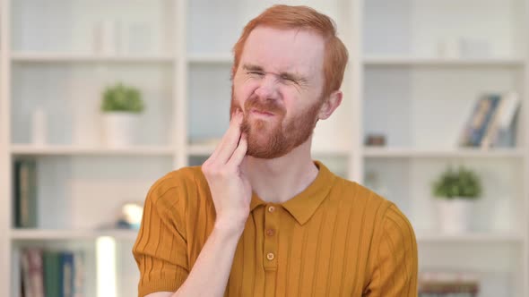 Portrait of Attractive Redhead Man Having Toothache