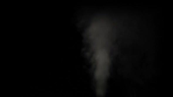 White Smoke on Black Isolated