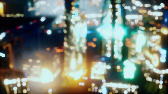 Blurred Abstract Background Lights Cityscape View