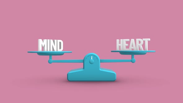 Mind vs Heart Balance Weighing Scale Looping Animation