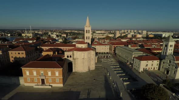 Zeleni square aerial view in Zadar