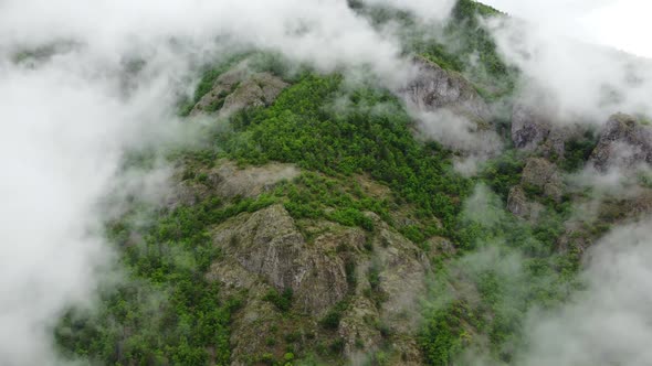 Clouds Over Beautiful Summer Mountains Green Forest Magical Natural Morning Fog Nature Landscape