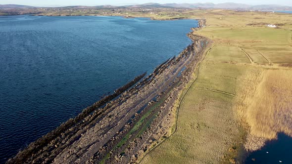 Aerial View of the Mazing Coast at St Johns Point Next to Portned Island in County Donegal  Ireland