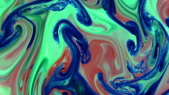 Abstract Magical Colorful Chaos Paint Ink Swirling 