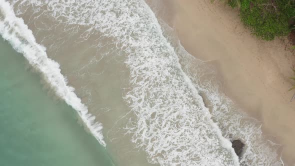 Drone view of Punta Uva beach in Costa Rica