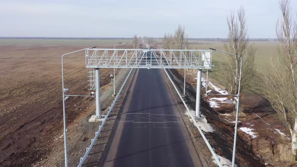 Weigh-In-Motion System for Weighing of Motion Truck. Aerial view