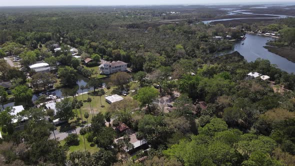 homes and nature near Mary's Fish Camp in Weeki Wachee, Florida.  Generations of old Florida fun and