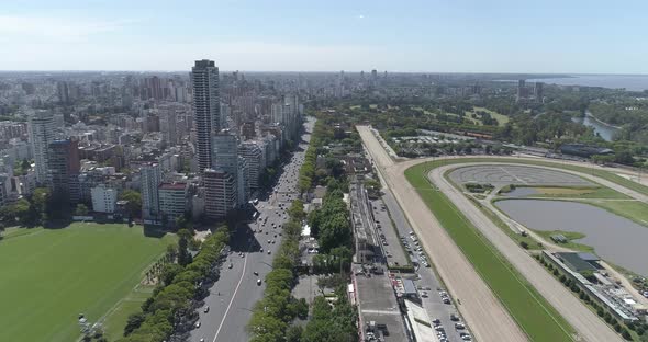 Aerial view of Palermo in Buenos Aires - Argentina.
