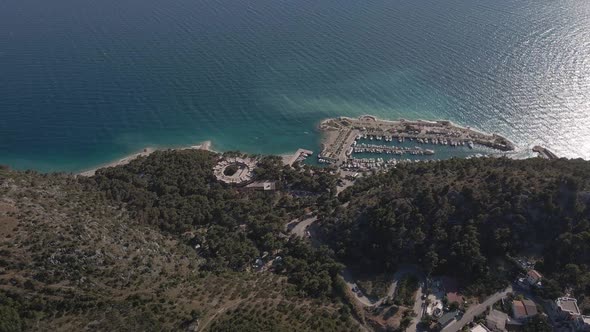 Bay with Yachts on the Coast of Croatia