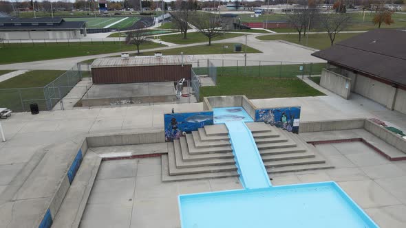 Aerial view of Anderson Park recreation center in Kenosha, Wisconsin.