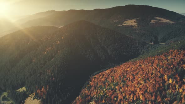 Sunrise Colorful Highland Aerial View