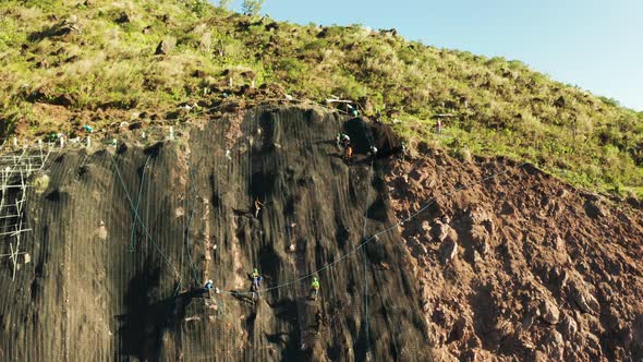 Rockfall Protection Netting Safety Wire Mesh in the Mountains