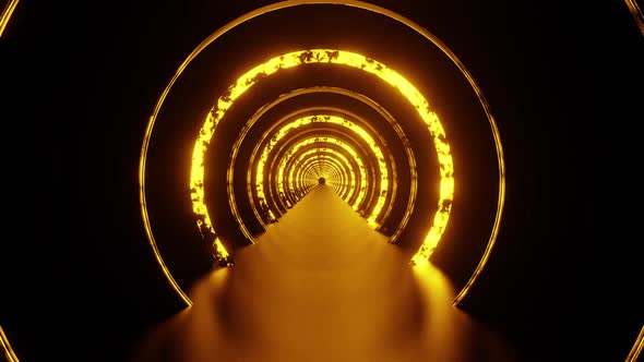 Golden Painted Rings Tunnel Vj Loop Background HD